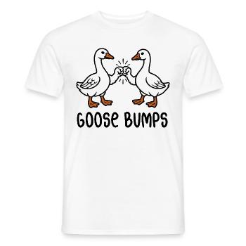 Goose bumps - Geese with Fistbump - Word Game - Men's T-Shirt - white - Front - AI Model Male 178 dark (178cm)