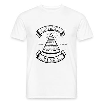 God bless pizza - Men's T-Shirt - white - Front - AI Model Male 178 dark (178cm)