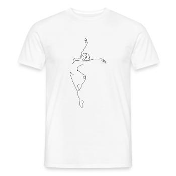 Dancer dancing dancing lineart - Men's T-Shirt - white - Front - AI Model Male 178 dark (178cm)