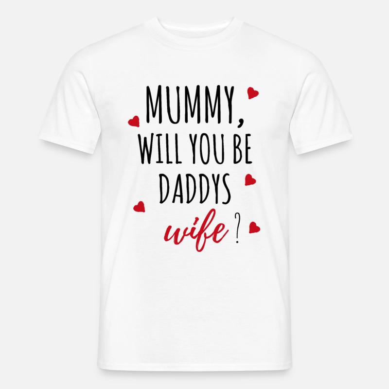 Marriage proposal request mummy gift idea - Men’s T-shirt - white