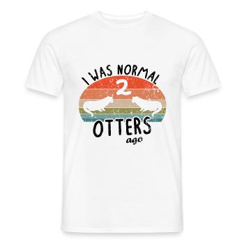 Otter Vintage Retro Zwergotter Herrchen Frauchen - Männer T-Shirt - Weiß - Vorne - AI Model Male 178 dark (178cm)