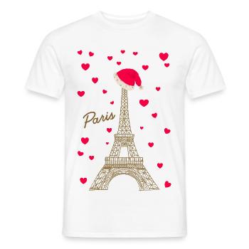 Eiffelturm Paris in der Weihnachtszeit - Männer T-Shirt - Weiß - Vorne - AI Model Male 178 dark (178cm)