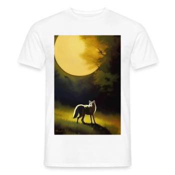 Wolf und Mond - Männer T-Shirt - Weiß - Vorne - AI Model Male 178 dark (178cm)