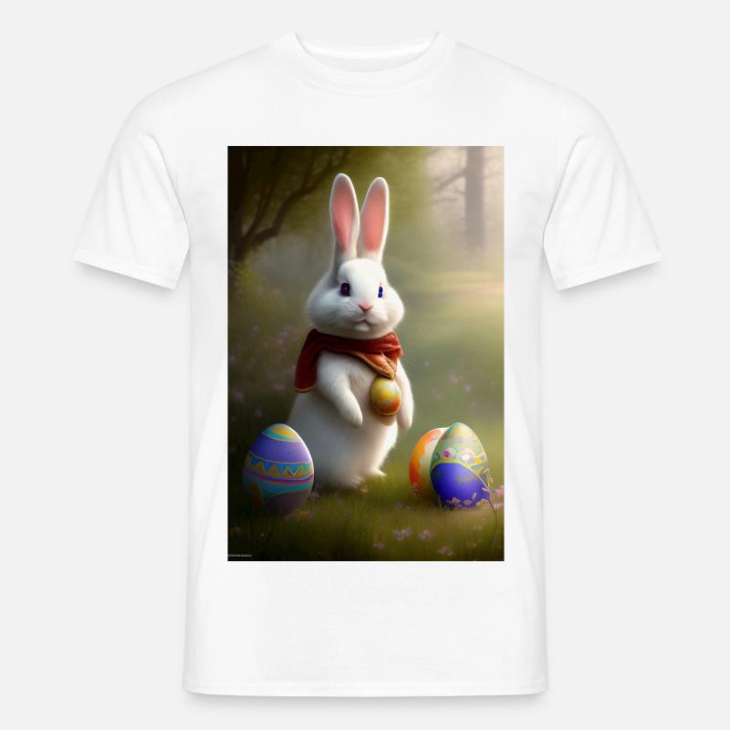 Osterhase mit Oster Eier - Männer T-Shirt - Weiß