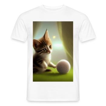 Bébé chat - T-shirt homme - blanc - Devant - AI Model Male 178 dark (178cm)