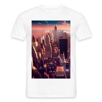 New York City Skyline - Men's T-Shirt - white - Front - AI Model Male 178 dark (178cm)