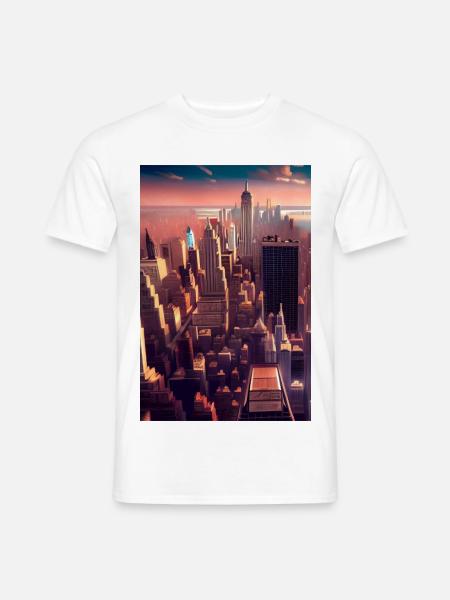 New York City Skyline - Männer T-Shirt - Weiß