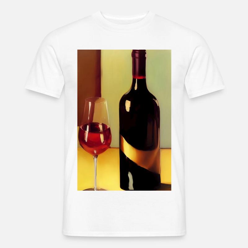 Wein Trinker - Männer T-Shirt - Weiß