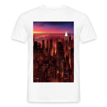 New York City Skyline - Men's T-Shirt - white - Front - AI Model Male 178 dark (178cm)