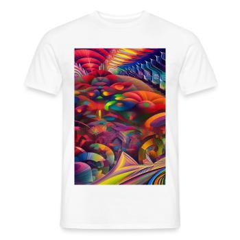 Art abstrait - T-shirt homme - blanc - Devant - AI Model Male 178 dark (178cm)