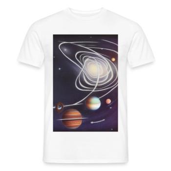 Weltall und Planeten - Männer T-Shirt - Weiß - Vorne - AI Model Male 178 dark (178cm)
