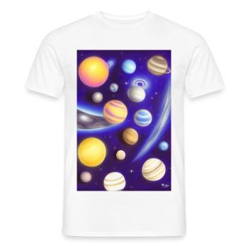Weltall und Planeten - Männer T-Shirt - Weiß - Vorne - AI Model Male 178 dark (178cm)