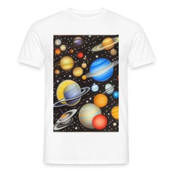 Weltall und Planeten - Männer T-Shirt - Weiß - Vorne - AI Model Male 178 dark (178cm)