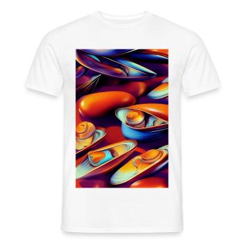 Mussels - Men's T-Shirt - white - Front - AI Model Male 178 dark (178cm)