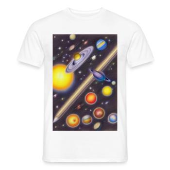 Weltall und Planeten - Männer T-Shirt - Weiß - Vorne - AI Model Male 178 dark (178cm)