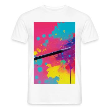 Art abstrait - T-shirt homme - blanc - Devant - AI Model Male 178 dark (178cm)