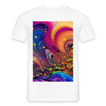 Art abstrait - T-shirt homme - blanc - Devant - AI Model Male 178 dark (178cm)