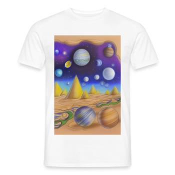 Weltall und Planeten - Männer T-Shirt - Weiß - Vorne - AI Model Male 178 dark (178cm)