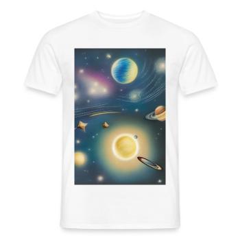 Weltall und Planeten - Männer T-Shirt - Weiß - Vorne - AI Model Male 178 dark (178cm)