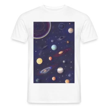 Weltall und Planeten - Männer T-Shirt - Weiß - Vorne - AI Model Male 178 dark (178cm)