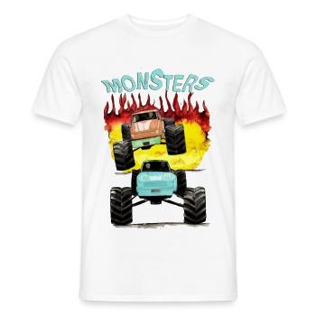 Monster trucks-off road - Men's T-Shirt - white - Front - AI Model Male 178 dark (178cm)