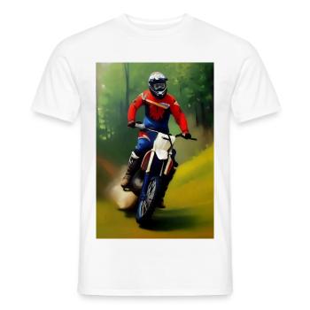 Motocross Riding - Men's T-Shirt - white - Front - AI Model Male 178 dark (178cm)
