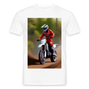 Motocross Riding - Men's T-Shirt - white - Front - AI Model Male 178 dark (178cm)