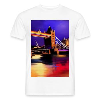 Bridges in London - Men's T-Shirt - white - Front - AI Model Male 178 dark (178cm)