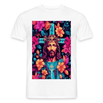 Jesus Christus - Männer T-Shirt - Weiß - Vorne - AI Model Male 178 dark (178cm)