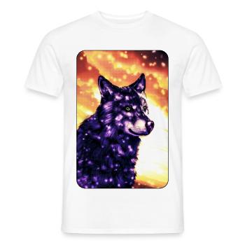 Lila Wolf - Männer T-Shirt - Weiß - Vorne - AI Model Male 178 dark (178cm)