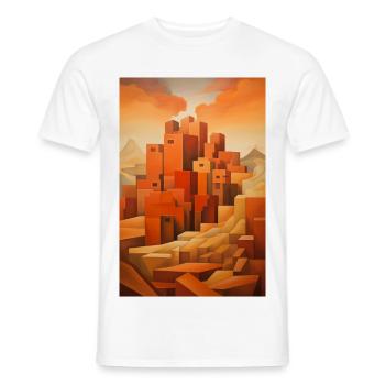 Wüstenlandschaft, Wüstendorf - Männer T-Shirt - Weiß - Vorne - AI Model Male 178 dark (178cm)