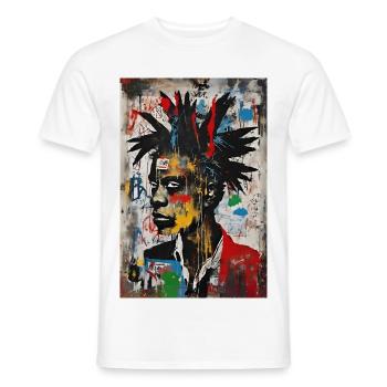 Urban Portrait - Explosion of Colors - Men's T-Shirt - white - Front - AI Model Male 178 dark (178cm)