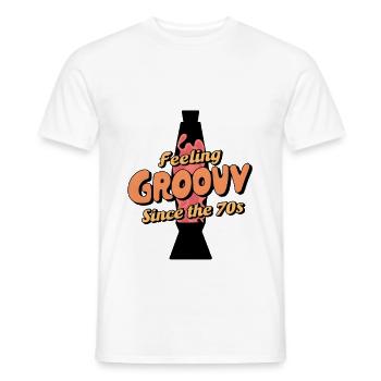 Feeling Groovy - Since The 70s - Men's T-Shirt - white - Front - AI Model Male 178 dark (178cm)