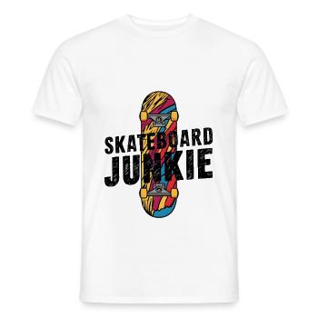 Skateboard Junkie - Men's T-Shirt - white - Front - AI Model Male 178 dark (178cm)