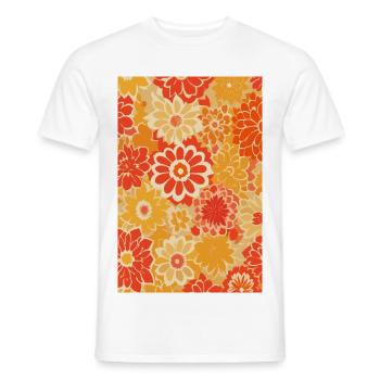Vintage Blumenmuster - Männer T-Shirt - Weiß - Vorne - AI Model Male 178 dark (178cm)