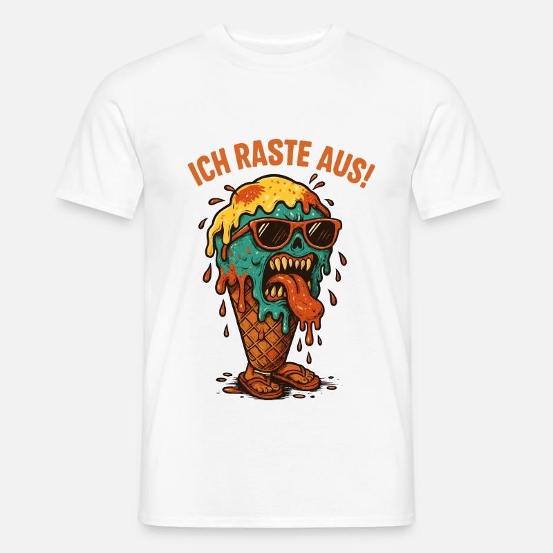 Schmelzendes Eisgesicht - Männer T-Shirt - Weiß