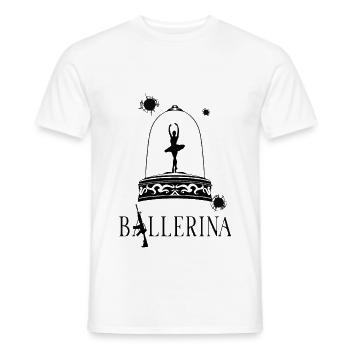 Danseuse dans une grêle de balles – balleuse expressive - T-shirt homme - blanc - Devant - AI Model Male 178 dark (178cm)