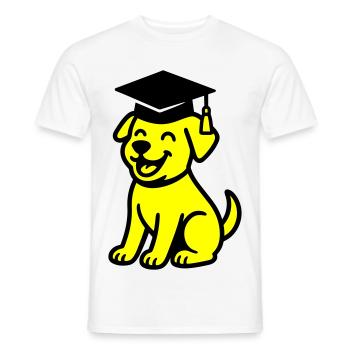 Bachelor Dog / Diploma Dog - Men's T-Shirt - white - Front - AI Model Male 178 dark (178cm)