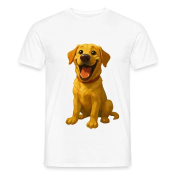 Labrador rieur – Motif de chien drôle - T-shirt homme - blanc - Devant - AI Model Male 178 dark (178cm)
