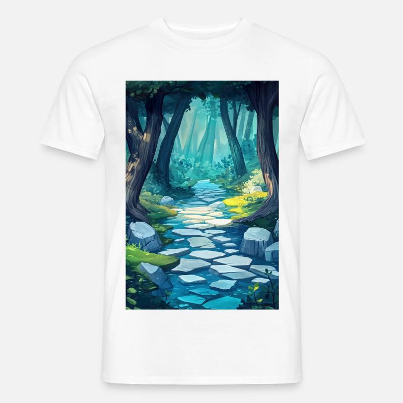 Illustration einer Waldlandschaft - Männer T-Shirt - Weiß