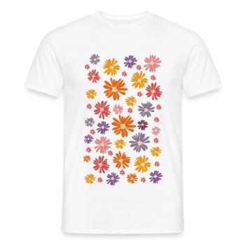 Colorful Sea of Flowers - Daisies Daisy Daisies - Men's T-Shirt - white - Front - AI Model Male 178 dark (178cm)
