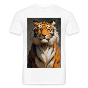 Illustration eines Tigers - Männer T-Shirt - Weiß - Vorne - AI Model Male 178 dark (178cm)