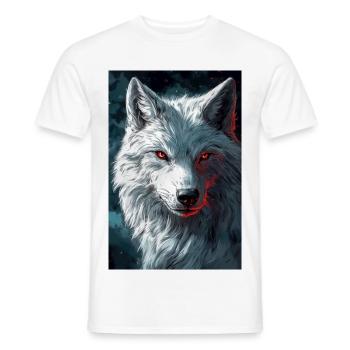 Illustration eines Wolfes - Männer T-Shirt - Weiß - Vorne - AI Model Male 178 dark (178cm)