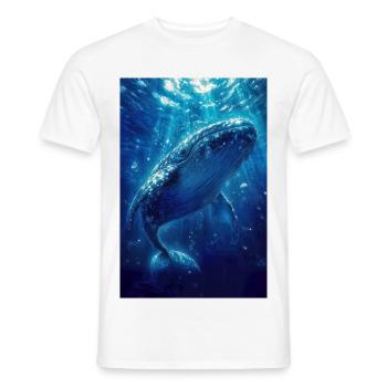 Illustration of a whale - T-shirt homme - blanc - Devant - AI Model Male 178 dark (178cm)