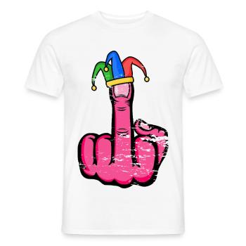 Mittelfinger Stingerfinger Karneval - Männer T-Shirt - Weiß - Vorne - AI Model Male 178 dark (178cm)