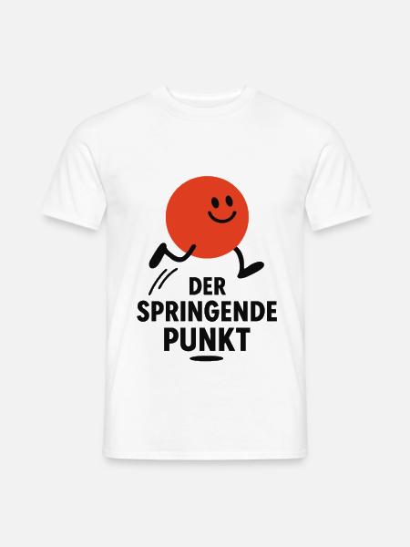 Der springende Punkt – Typografie Wortspiel - Männer T-Shirt - Weiß