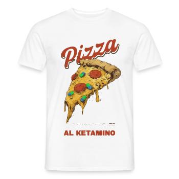Tranche de pizza psychédélique - T-shirt homme - blanc - Devant - AI Model Male 178 dark (178cm)