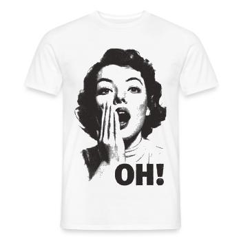 Schreiendes Gesicht Oh - Männer T-Shirt - Weiß - Vorne - AI Model Male 178 dark (178cm)