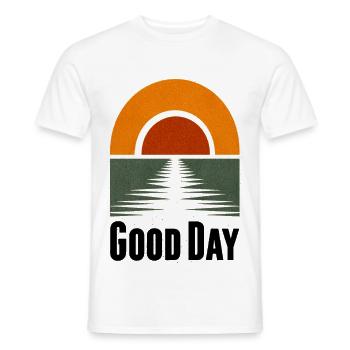 Coucher de soleil sur le lac Bonjour - T-shirt homme - blanc - Devant - AI Model Male 178 dark (178cm)