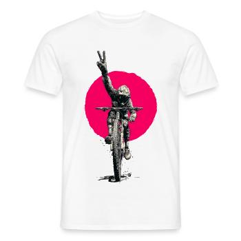 Motocross Peacezeichen Neon Rosa - Männer T-Shirt - Weiß - Vorne - AI Model Male 178 dark (178cm)